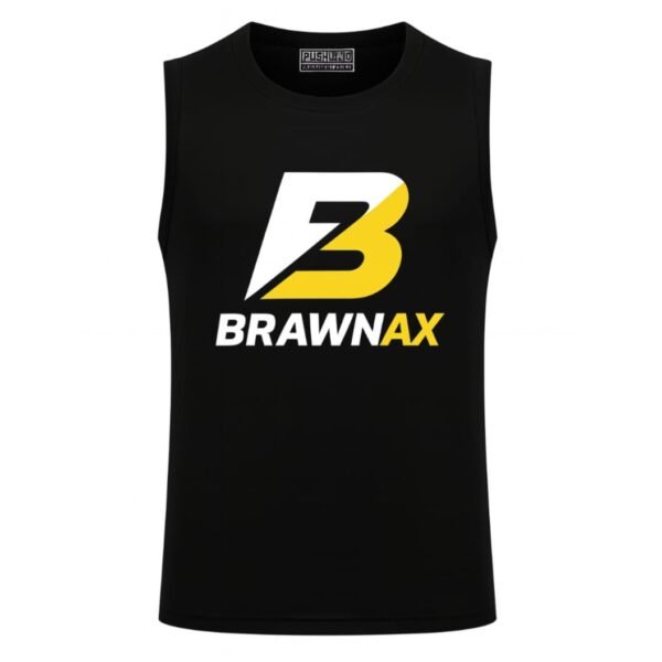 BRAWNAX Sleeveless Performance Tank – Black & Yellow Edition